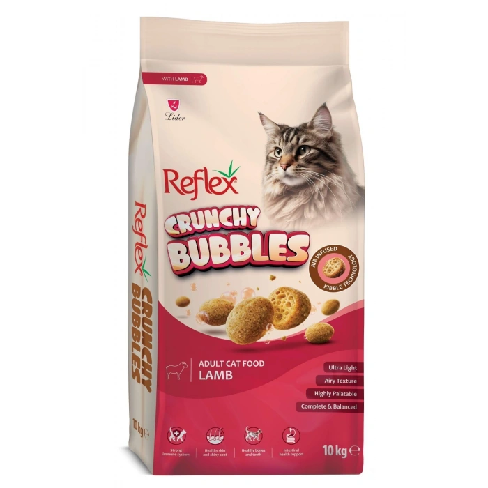 Reflex Crunchy Bubbles Kuzu Etli Yetişkin Kedi Maması 10 Kg