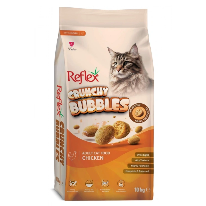 Reflex Crunchy Bubbles Tavuklu Yetişkin Kedi Maması 10 Kg