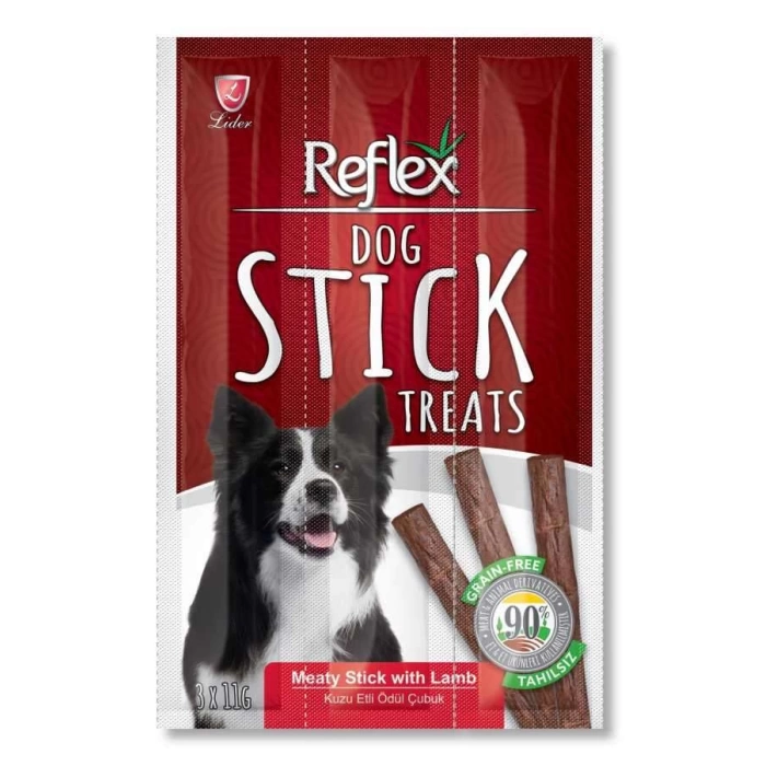 Reflex Dog Stick Kuzu Etli Köpek Tahılsız Ödül Çubukları 11 Gr x 3 Stick