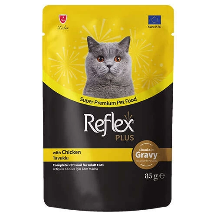 Reflex Plus Pouch Gravy Tavuklu Soslu Kedi Yaş Maması 85 Gr