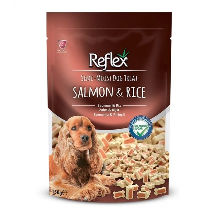 Reflex Semi Moist Salmon & Rice Kemik Şekilli Yarı Islak Köpek Ödülü 150 Gr