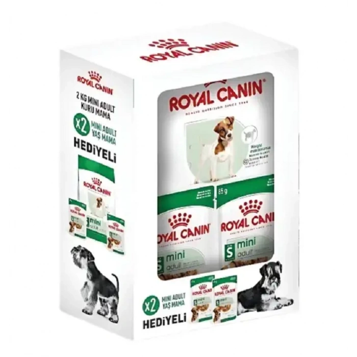 Royal Canin Mini Adult Yetişkin Küçük Irk Yetişkin Köpek Maması 2 Kg + 2 Adet Mini Adult Yaş Mama 85 Gr HEDİYELİ!
