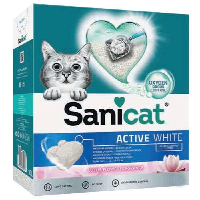 Sanicat Active White Lotus Flower Ultra Topaklanan Oxygen Control Kedi Kumu 10 Lt