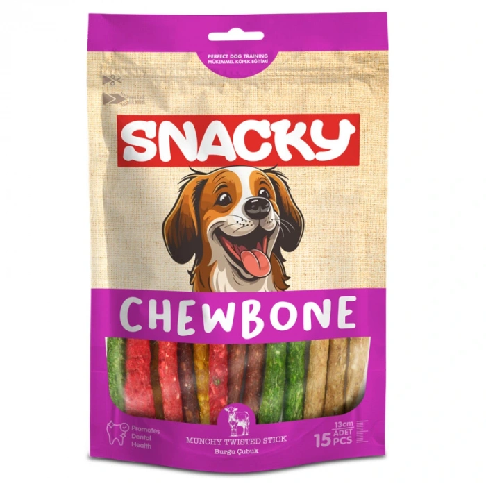 Snacky Munchy Köpek Burgu Çubuk 13 cm 15li
