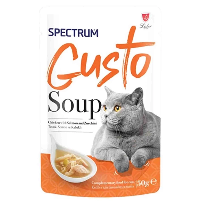 Spectrum Gusto Tavuklu Somon Balıklı ve Kabaklı Kedi Çorbası 50 Gr