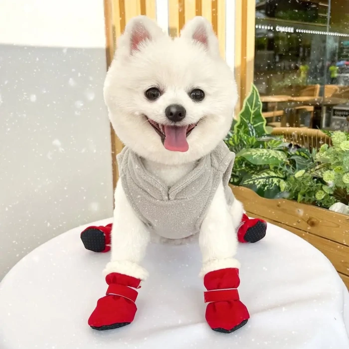 Su Geçirmez Polarlı Kışlık Köpek Ayakkabısı