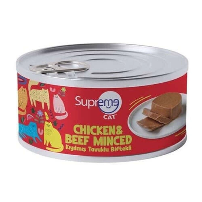 Supreme Tavuklu ve Biftekli Kıyılmış Kedi Yaş Maması 85 Gr