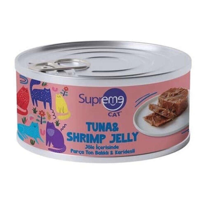 Supreme Ton Balıklı ve Karidesli Parça Etli Kedi Yaş Maması 85 Gr