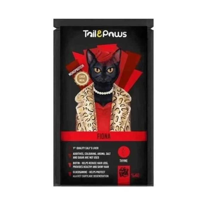 Tail Paws Pouch Fiona Ciğerli Sıvı Ödül Kedi Maması 80 Gr