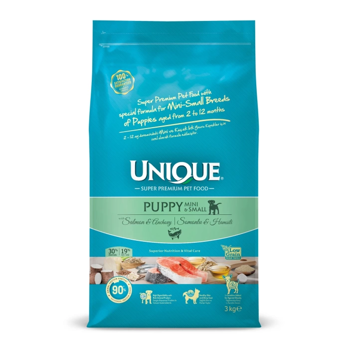 Unique Mini ve Küçük Irk Yavru Köpek Maması Somonlu 3 Kg