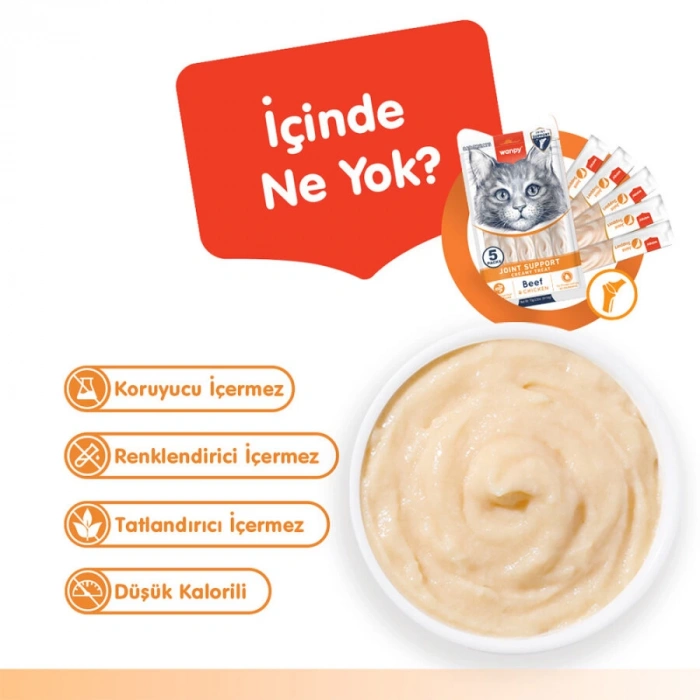 Wanpy Joint Support Sığır Etli ve Tavuklu Eklem Desteği Krema Kedi Ödül Maması 14 Gr (5li)
