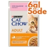 Cat Chow Pouch Somon ve Yeşil Fasülyeli Kedi Yaş Maması 85 Gr - 6 AL 5 ÖDE