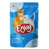 Enjoy Pouch Beyaz Balıklı Yaş Kedi Maması 85 Gr