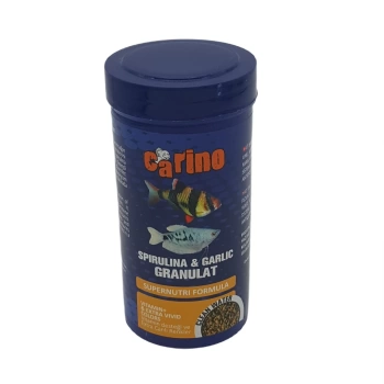 Carino Spirulina & Garlic Granulat Sarımsaklı Balık Yemi 250 ml