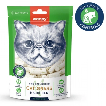 Wanpy Dondurulmuş Kedi Çimi ve Tavuklu Kedi Ödülü 20 Gr