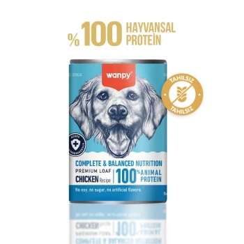 Wanpy Tahılsız %100 Gerçek Et 375 gr Tavuklu Köpek Konservesi