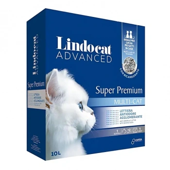 Lindocat Super Premium Multicat Bikarbonatlı Koku Önleyici ve Ekstra Güçlü Topaklanan Kedi Kumu 10 Lt