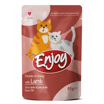 Enjoy Pouch Kuzu Etli Yaş Kedi Maması 85 Gr