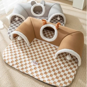 Tünel Şeklinde Toplu Kedi Yatağı ve Oyun Evi 75x55 cm