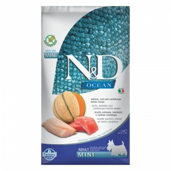 ND Ocean Somonlu Morina Balıklı ve Kavunlu Tahılsız Mini Irk Yetişkin Köpek Maması 2.5 Kg