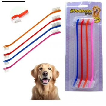 Çift Taraflı Kedi Köpek Diş Fırçası Seti 4lü