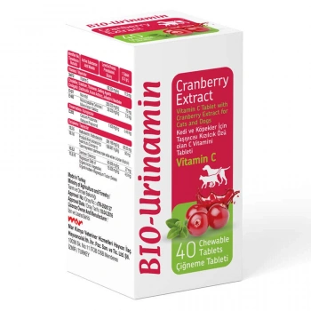 Bio Pet Active Bio - Urinamin Kedi ve Köpek İdrar Yolu Sağlığı Tablet (40 Tablet)