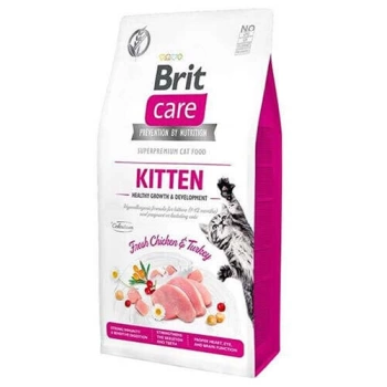 Brit Care Kitten Tavuk ve Hindi Tahılsız Yavru Kedi Maması 7 Kg + ProChoice Sıvı Ödül Maması HEDİYELİ!