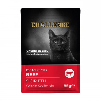 Challenge Sığır Etli Yetişkin Kedi Yaş Mama 85 gr