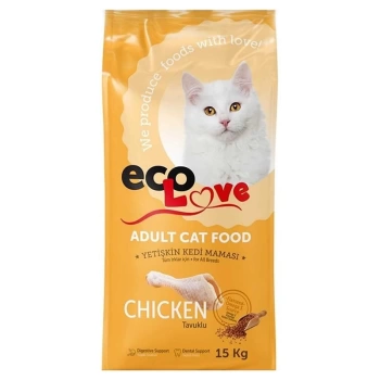 EcoLove Tavuklu Yetişkin Kedi Maması 15 Kg