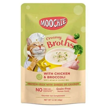 Moochie Tavuk Etli ve Brokoli Tahılsız Kedi Çorbası 40 Gr