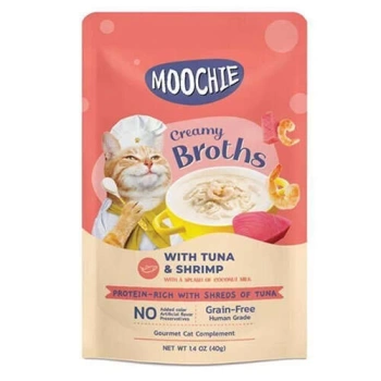 Moochie Ton Balıklı ve Karidesli Tahılsız Kedi Çorbası 40 Gr
