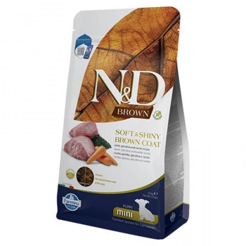 N&D Brown Kuzu Etli, Spirulinalı ve Havuçlu Mini Irk Yavru Köpek Maması 1.5 Kg