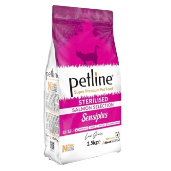 Petline Super Premium Sensiplus Kısırlaştırılmış Somon Balıklı Yetişkin Kedi Maması 1.5 Kg
