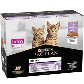 Pro Plan Pouch Kitten Sos İçinde Hindili Yavru Kedi Yaş Maması 85 Gr x 10 Adet