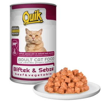 Quik Biftek Sebze Kedi Konservesi 415 Gr