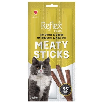 Reflex Meaty Sticks Av Hayvanlı ve Kaz Etli Kedi Ödül Maması 3x5 Gr.