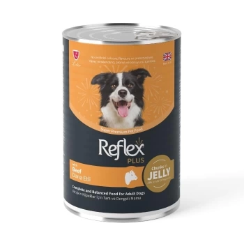 Reflex Plus Jöle İçinde Et Parçacıklı Dana Etli Yetişkin Köpek Maması 400 Gr