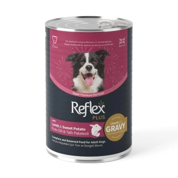 Reflex Plus Sos İçinde Et Parçacıklı Kuzu Etli Ve Tatlı Patatesli Yetişkin Köpek Maması 400 Gr