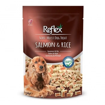Reflex Semi Moist Salmon & Rice Kemik Şekilli Yarı Islak Köpek Ödülü 150 Gr