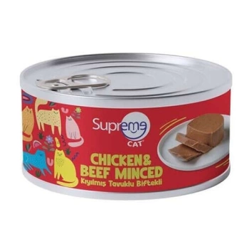 Supreme Tavuklu ve Biftekli Kıyılmış Kedi Yaş Maması 85 Gr