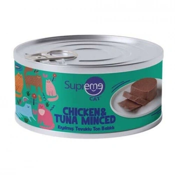 Supreme Tavuklu ve Ton Balıklı Kıyılmış Kedi Yaş Maması 85 Gr