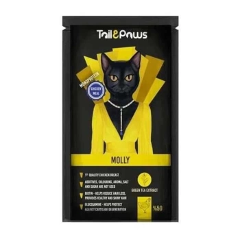 Tail Paws Pouch Molly Tavuklu Sıvı Ödül Kedi Maması 80 Gr