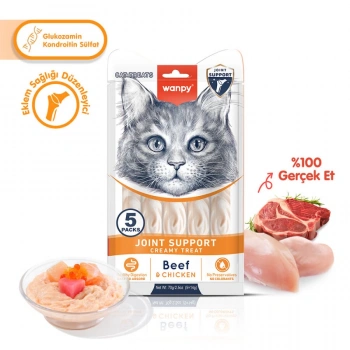 Wanpy Joint Support Sığır Etli ve Tavuklu Eklem Desteği Krema Kedi Ödül Maması 14 Gr (5li)