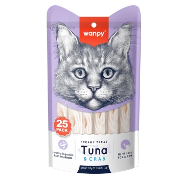 Wanpy Ton Balıklı Yengeçli Krema Kedi Ödülü 14 gr x 25 Adet