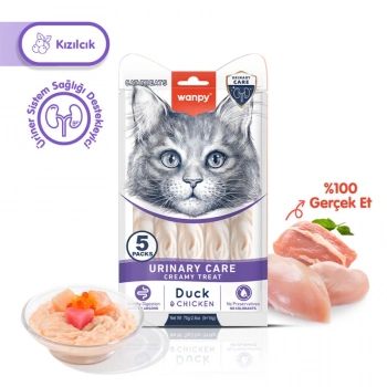 Wanpy Urinary Care Ördekli ve Tavuklu Üriner Sistem Desteği Krema Kedi Ödül Maması 14gr (5li)