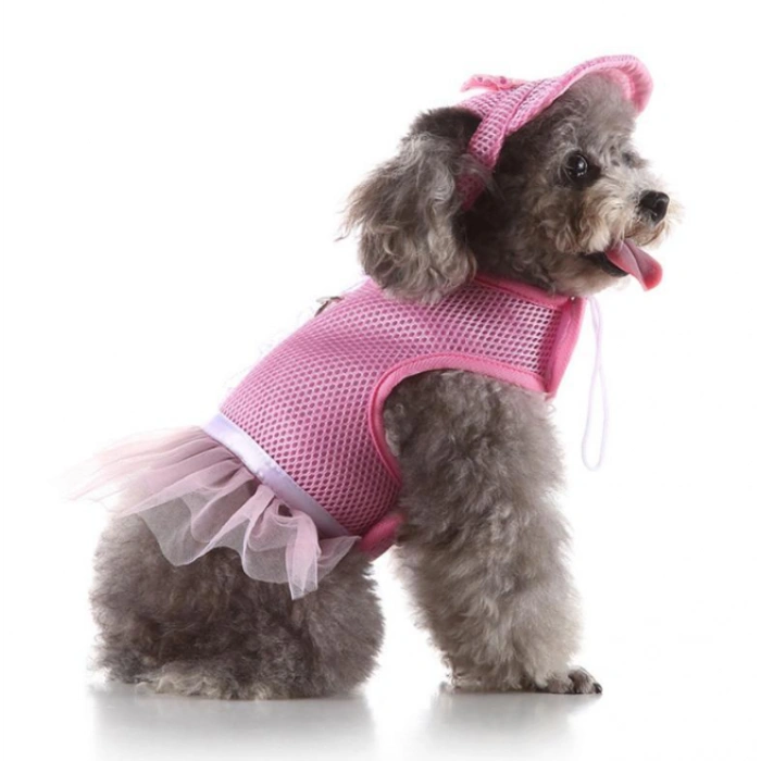 Köpek Yelek Gezdirme Elbisesi + Şapka Medium