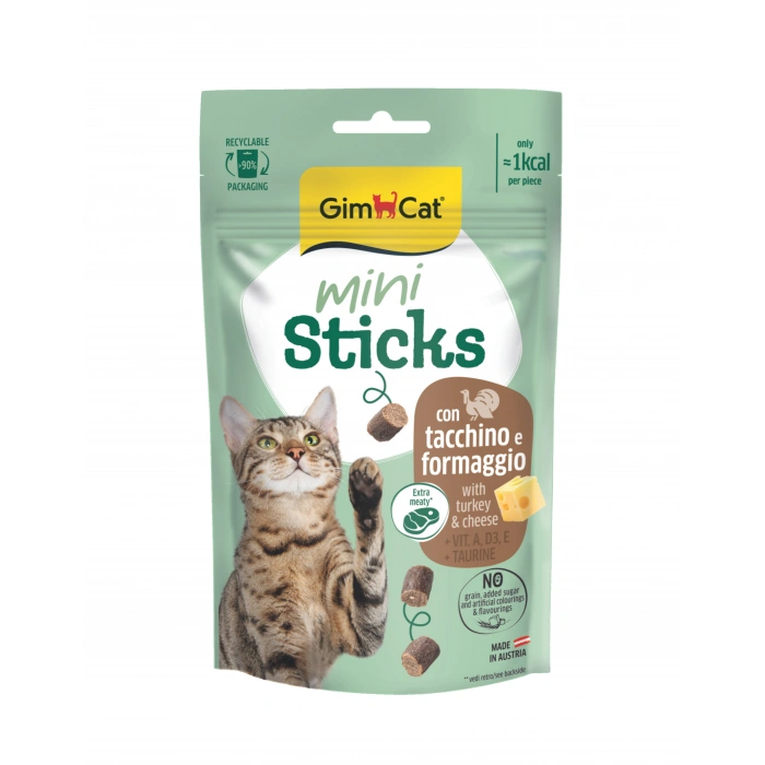 Gimcat Mini Sticks Hindili ve Peynirli Ödül Çubukları 50 Gr