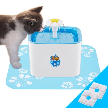 Kedi Küçük Irk Köpek Otomatik Fıskiyeli Su Çeşmesi Kare Model
