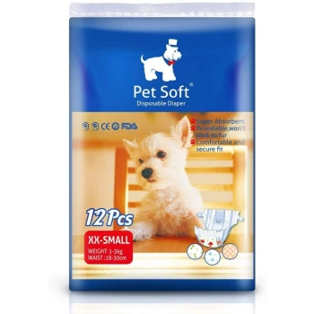 Pet Soft Köpek İçin Alt Tuvalet Bezi XXSmall 12 li Paket