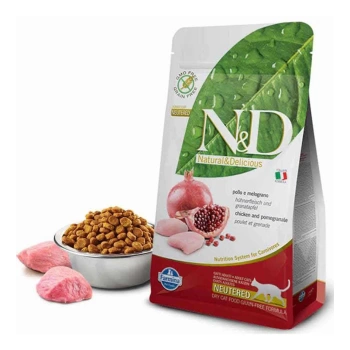 N&D Prime Tahılsız Tavuklu ve Narlı Kısırlaştırılmış Kedi Maması 1.5 Kg